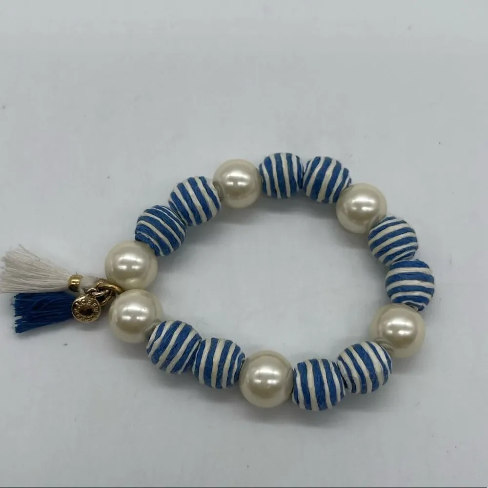 J.Crew Faux Pearls and Beads stretch Bracelet